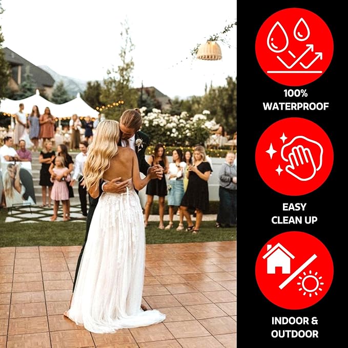 Big Floors SnapFloors 3X3RESGRAYOAKFLOOR Interlocking Lightweight Plastic Modular Dance Floor Kit (3' x 3'), Gray Oak, 21 Piece