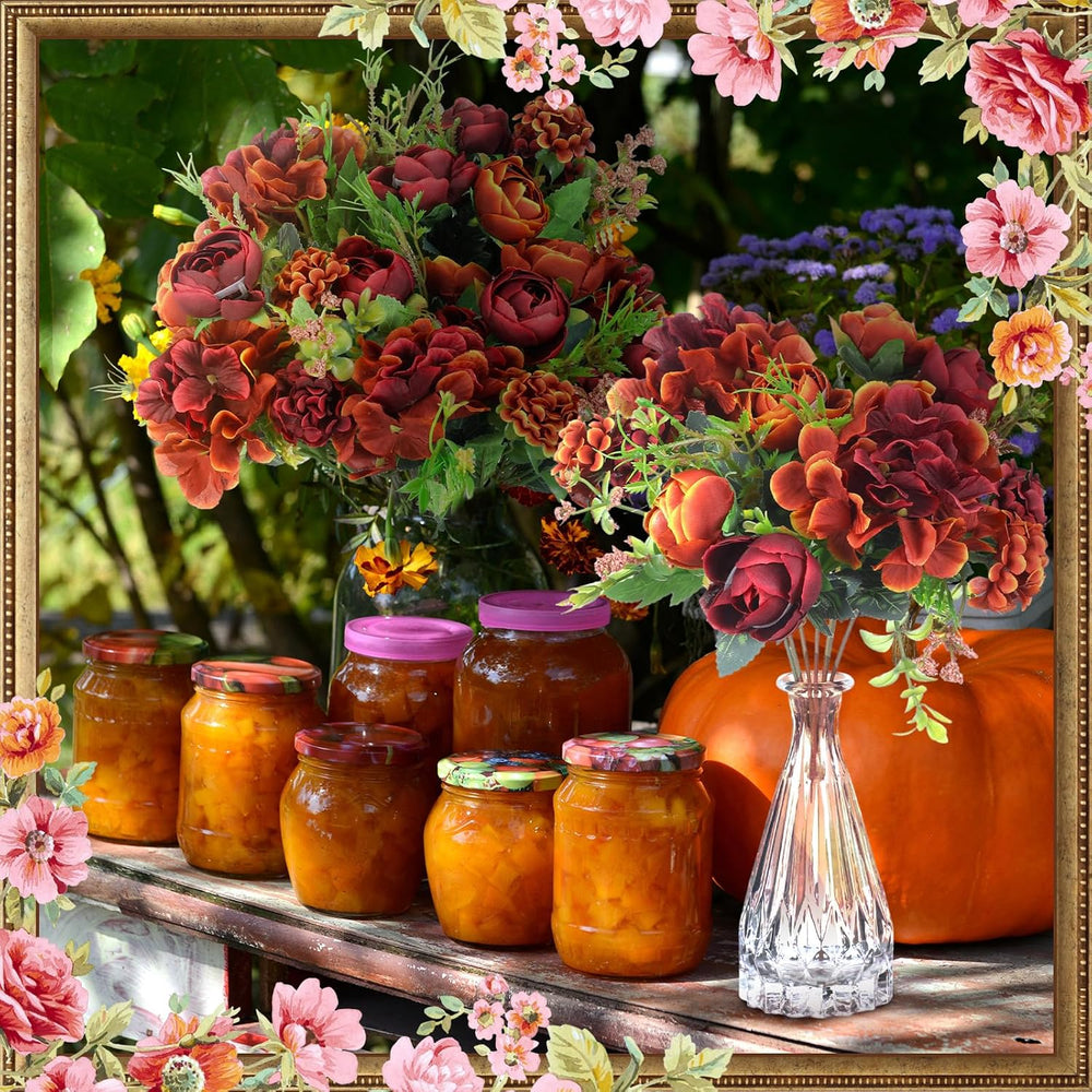 XunYee 12 Bundles Fall Thanksgiving Burnt Orange Terracotta Flowers Bulk