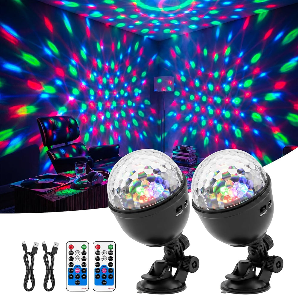 2 Pack Cupcake RGB Disco Ball Lights for Party & Ambient Night Light