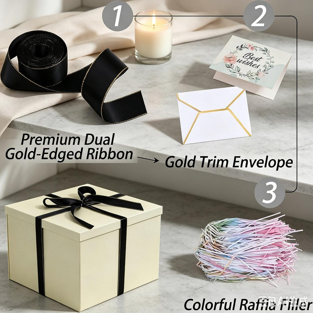 iloMAOZX Extra Large Gold Gift Boxes with Lids 13x12x9 Inch, 3 Pack
