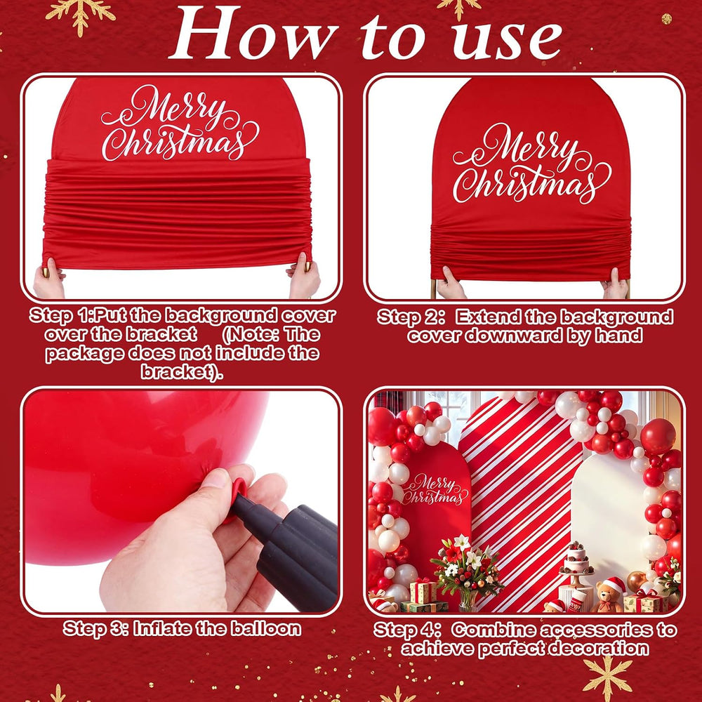 Foilswirl 34 Pcs Candy Cane Balloon Arch, Christmas Arch Backdrop Covers