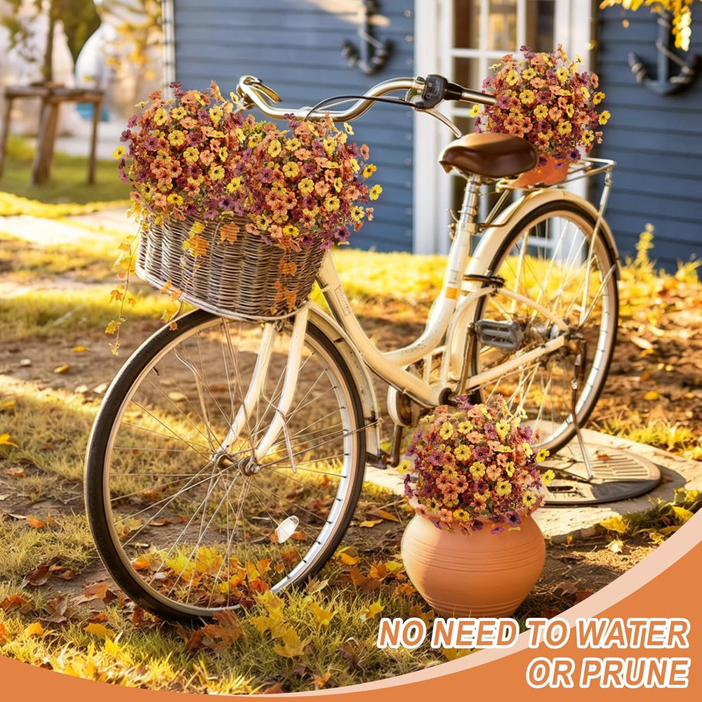 2 Pack Fall Topiary Ball Trees 21" , Fall Artificial Flowers for Outdoor