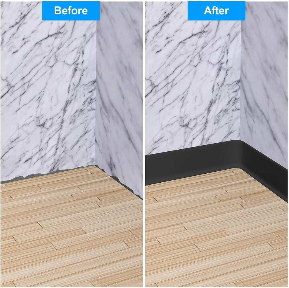 Duzzy Flexible Baseboard Molding Trim, 6 Inch(W) x 20 Feet(L) Peel and Stick ...