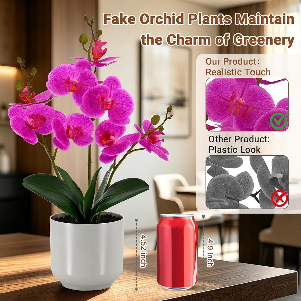 Faux Orchid 17.5” Tall Artificial Flower Indoor for Home Decor