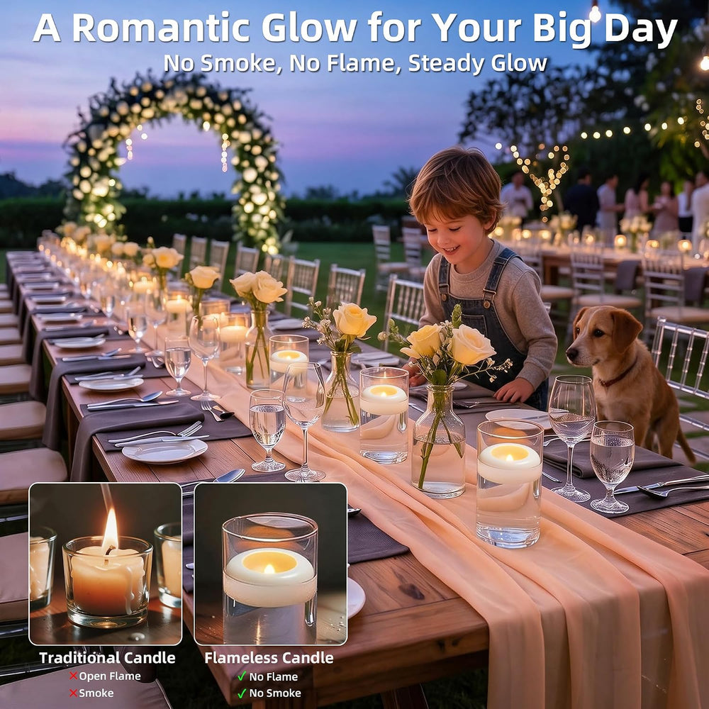 Rechargeable Flameless Floating Candles, 6 Pack Water Activated Tea Lights