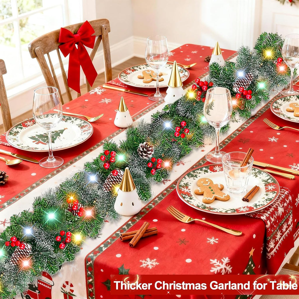 Timer - 9Ft by 10 Inch Prelit Christmas Garland with 50 Colorful Lights
