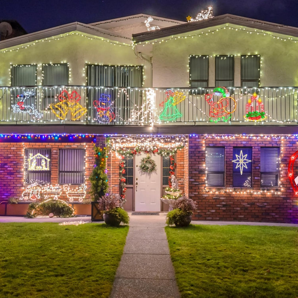 trwymz 16" christmas window silhouette lights decorations, view 10
