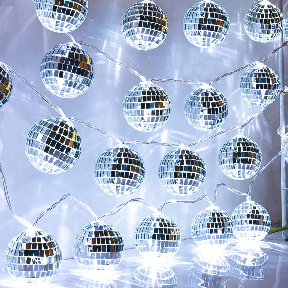 50 LED 16.4Ft Disco Ball String Light - Battery Powered and USB Plug, Disco B...