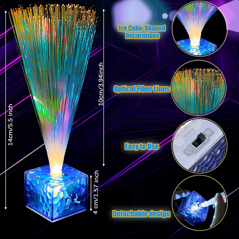 16 Pcs Mini Fiber Optic Lamp Bulk Glow Dark Party Favors, 6 Inch