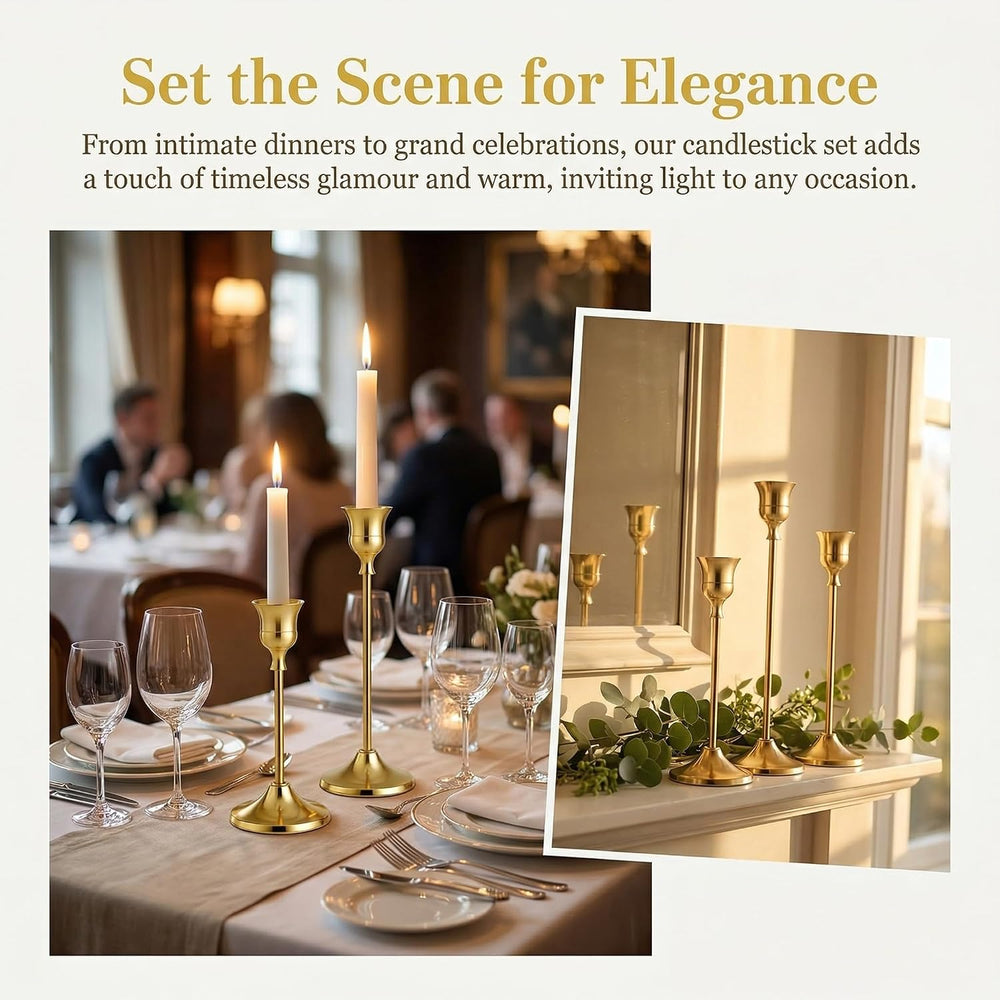 12PCS Candle Holders Vintage Centerpiece Candlestick Holder