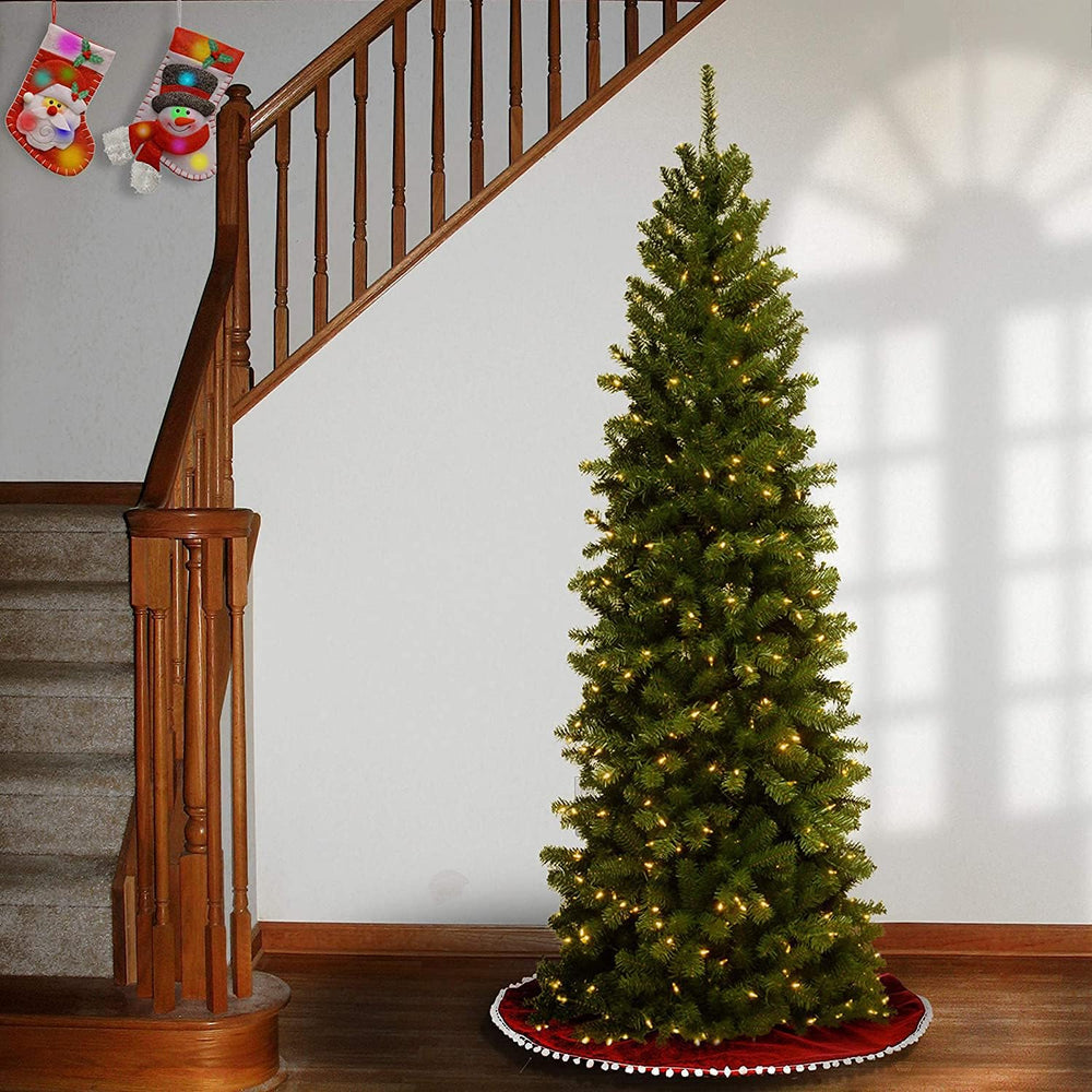 National Tree Company 7ft Pre-Lit North Valley Spruce Slim Christmas Tree