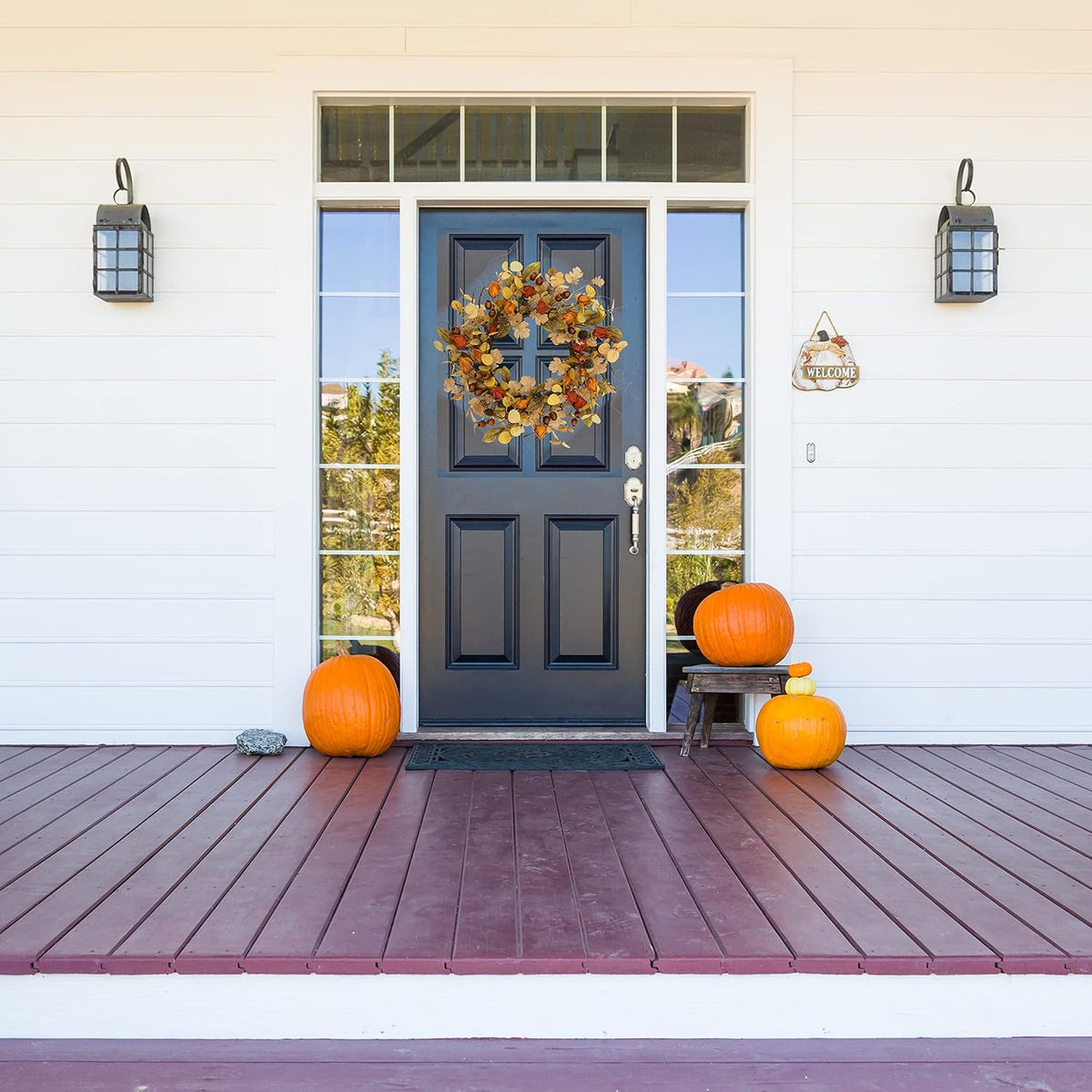 amf0resj artificial fall wreath for front door autumn shown in use
