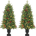 Alupssuc 4FT Prelit Plug-in Artificial Christmas Tree with Lights, 2 Pack