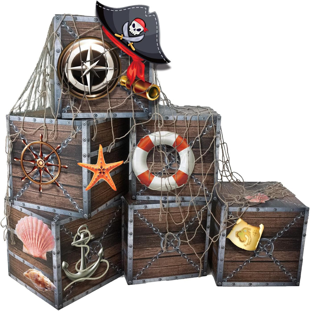 wraphay 20 Pcs Pirate Trunk or Treat Decorations Kit - Pirate Treasure Chest ...
