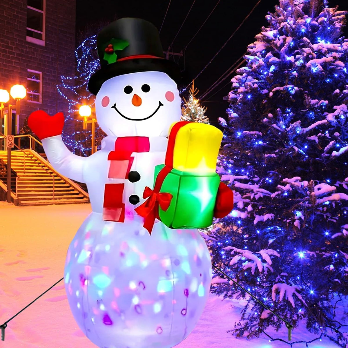 5 FT Christmas Inflatables Snowman Outdoor Decorations, Blow Up Snowman