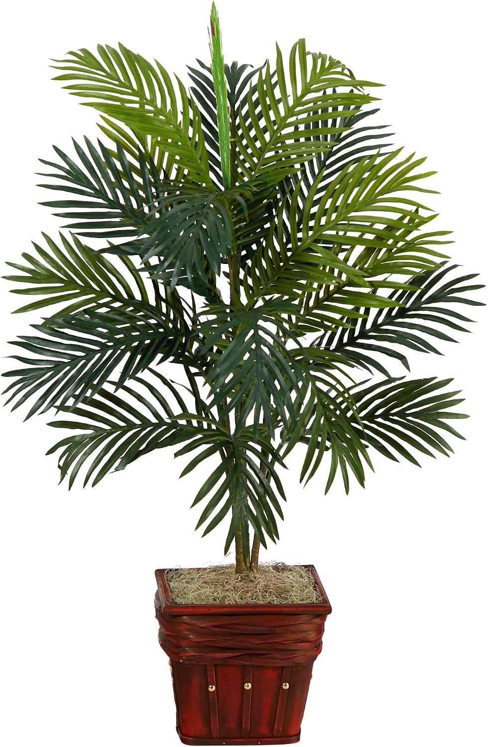 Nearly Natural Areca Palm with Wicker Basket Silk Plant