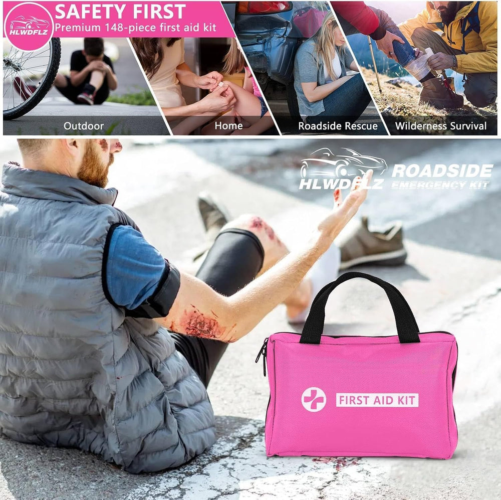 Car Emergency Kit with Portable Air Compressor - Roadside Assistance Emergenc...