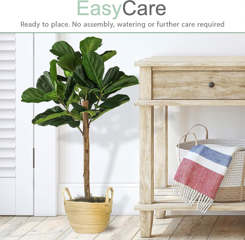 lcg florals 3ft artificial fiddle leaf fig tree showing dimensions