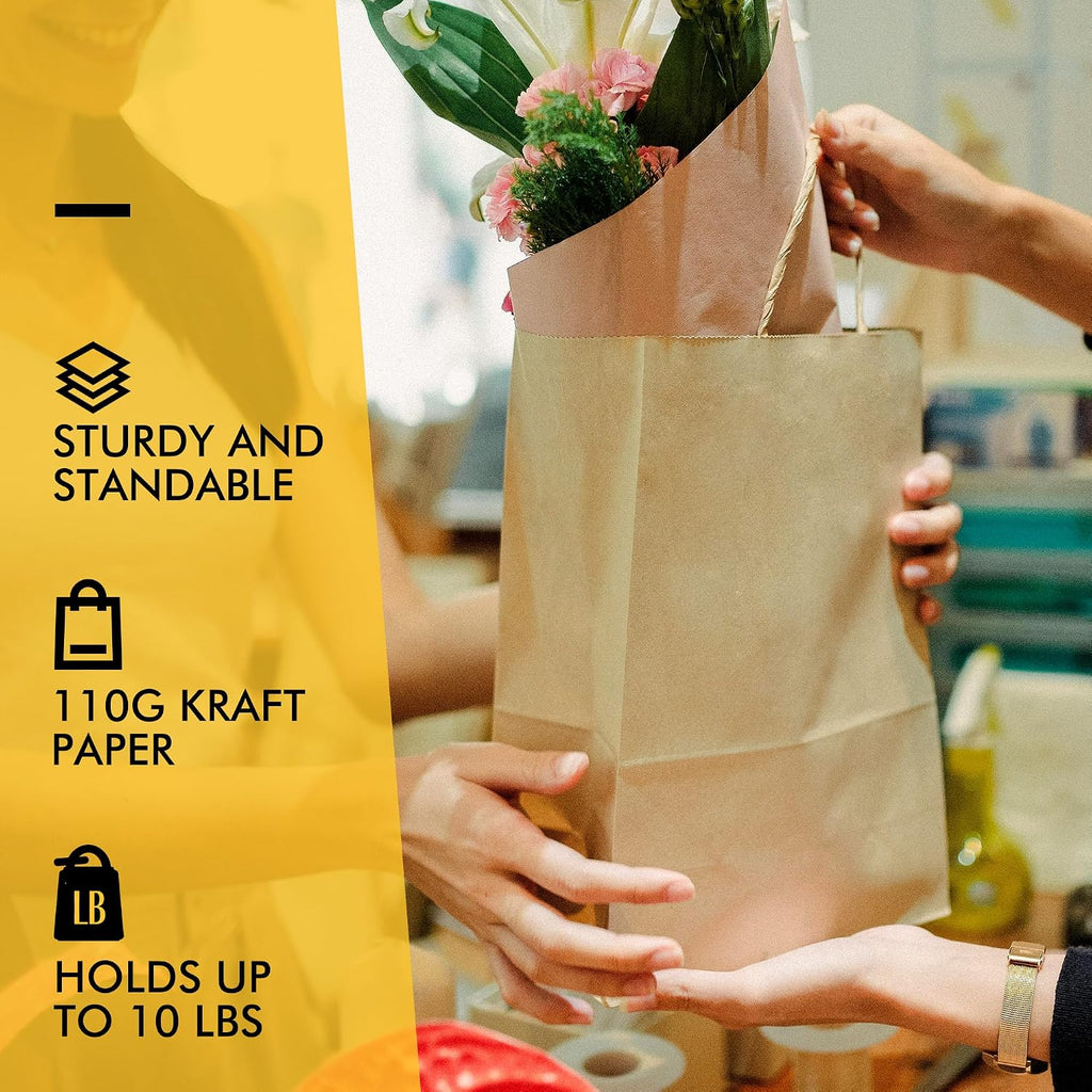 racetop large brown kraft paper bags 100 pack, package contents