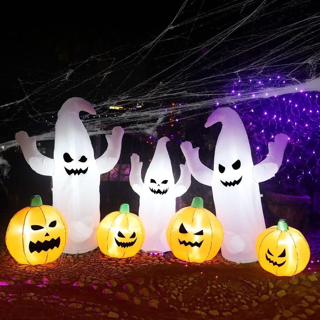 sand mine 8 ft long lighted halloween inflatable showing dimensions