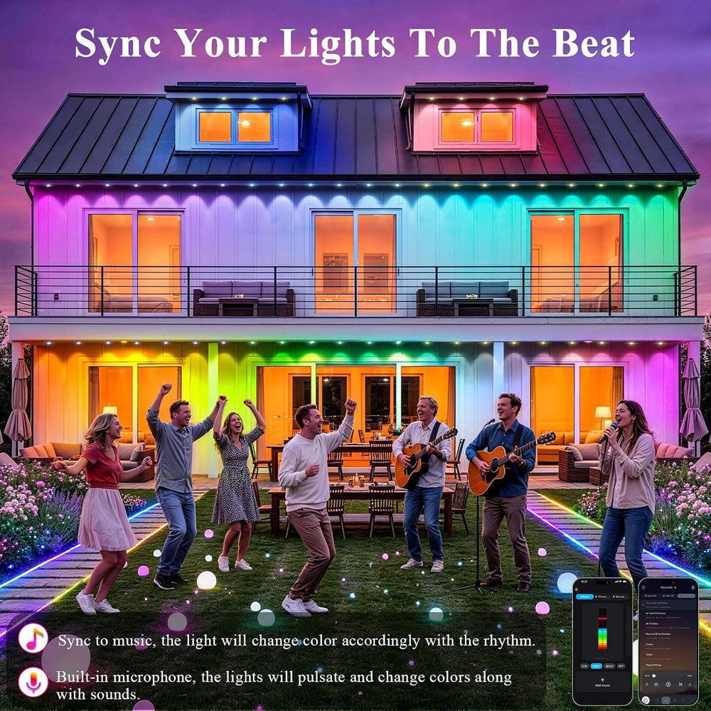 400FT Permanent Outdoor Lights, Smart RGB+IC Eaves Lights for House, App &amp...