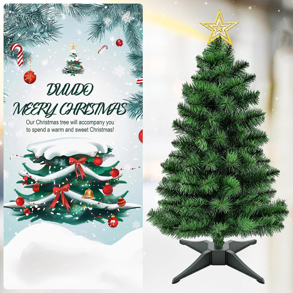 4FT Premium Hinged Artificial Holiday Small Mini Christmas Tree for Tabletop,...