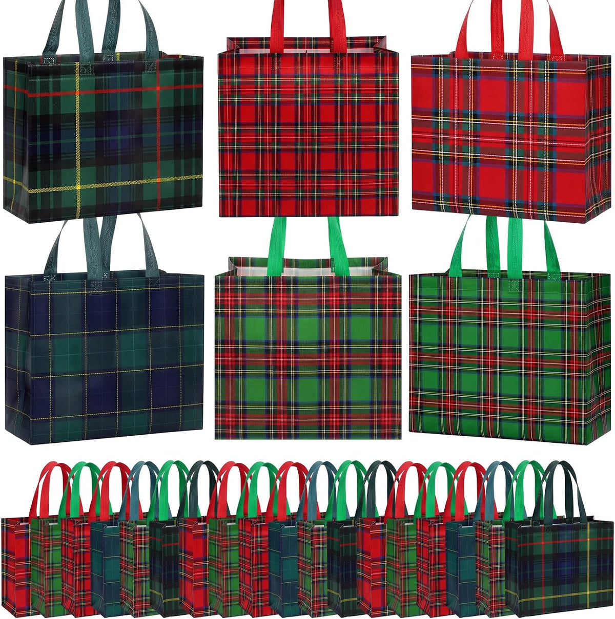 Paterr 36 Pack Christmas Gift Bags, 12.8"x 9.8" x 6.7" Non-woven Tote Bags