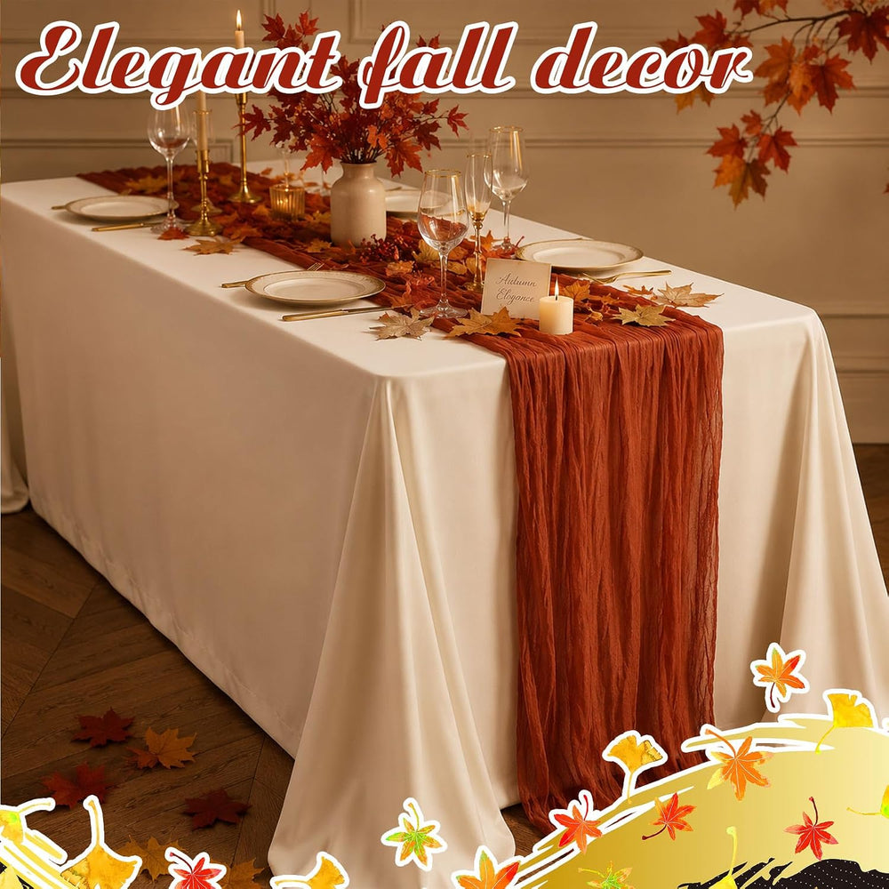 12 Pack Fall Thanksgiving Cheesecloth Table Runner 35" x 72"