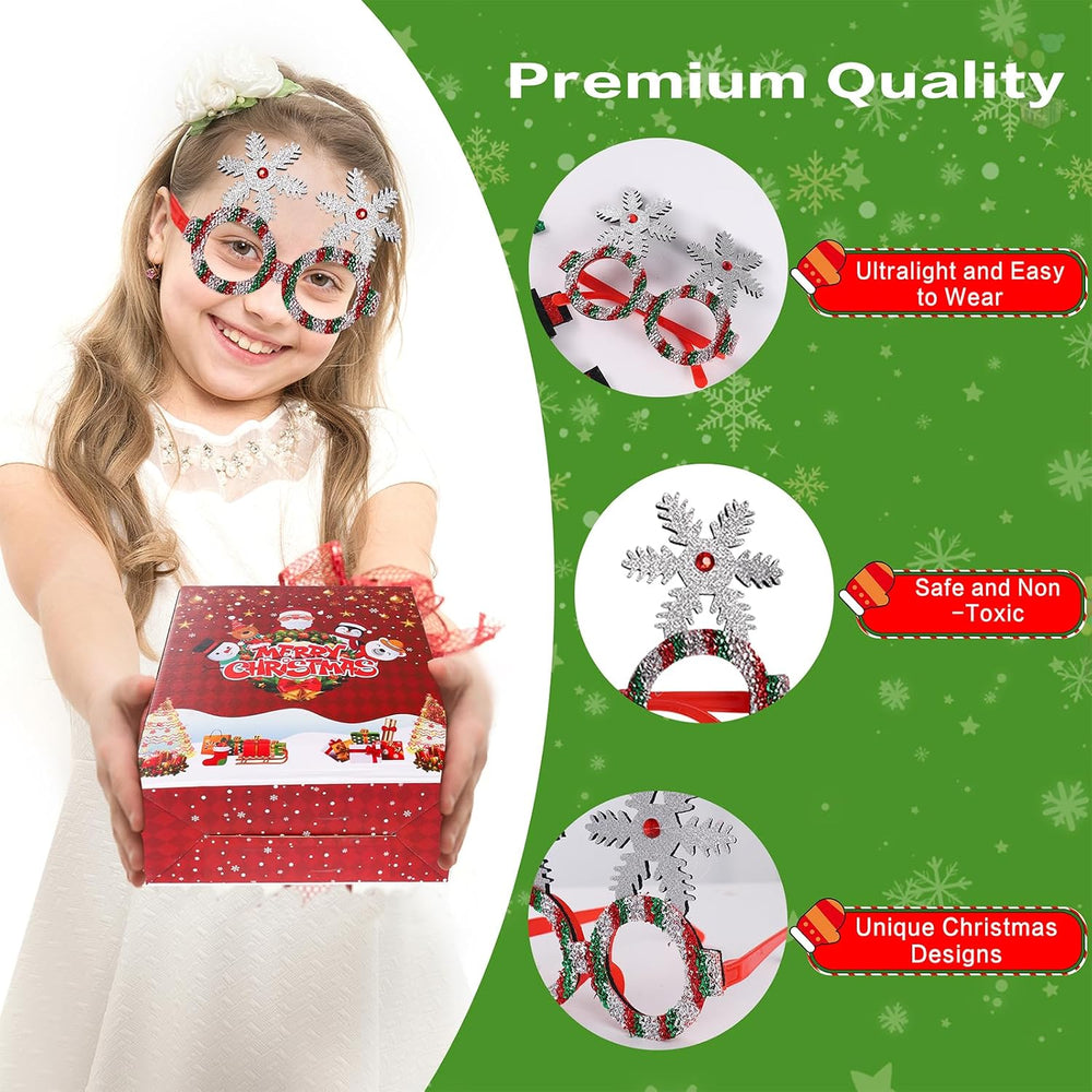 Christmas Glasses Frames and Headbands Decoration Accessories Set