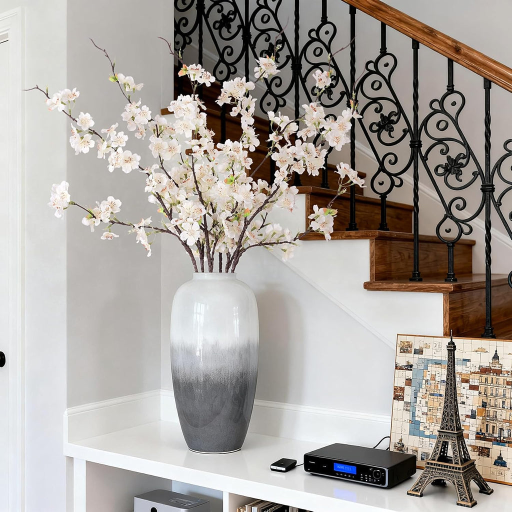 INXUGAO Artificial Cherry Blossom Branches Decor 6 PCS Fake Flowers Indoor