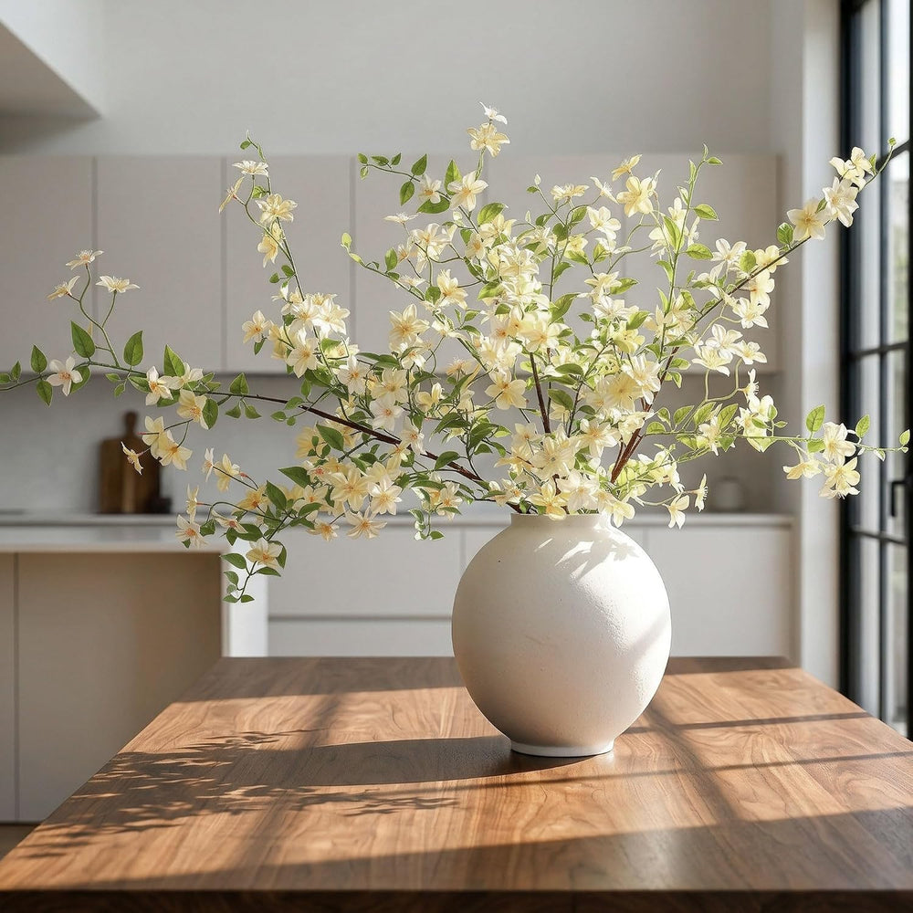 Fake Flowers, 3 Pcs Artificial Flowers Greenery Stems Faux Greenery Stems Bra...