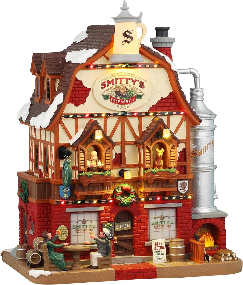 Lemax Smitty's Brewery, Battery-Operated(4.5V), Lighted Buildings, #45223