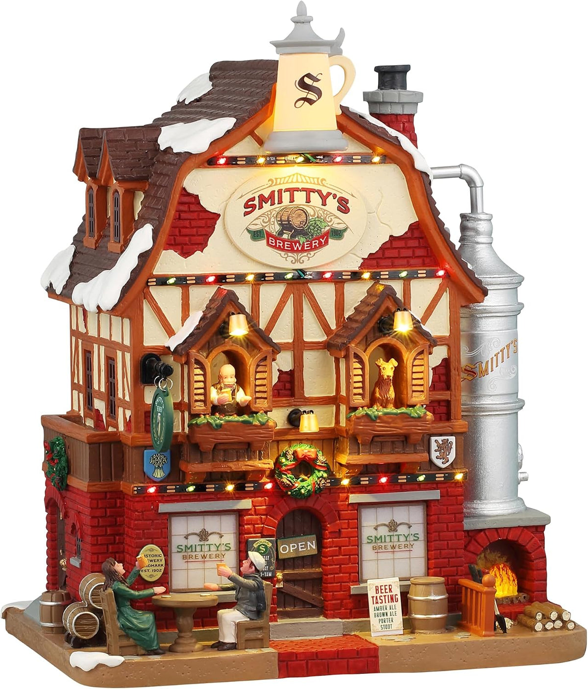 Lemax Smitty's Brewery, Battery-Operated(4.5V), Lighted Buildings, #45223