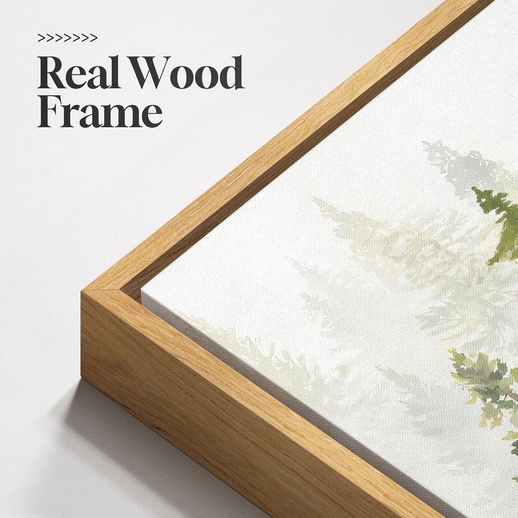 large framed green forest landscape wall art for showing dimensions