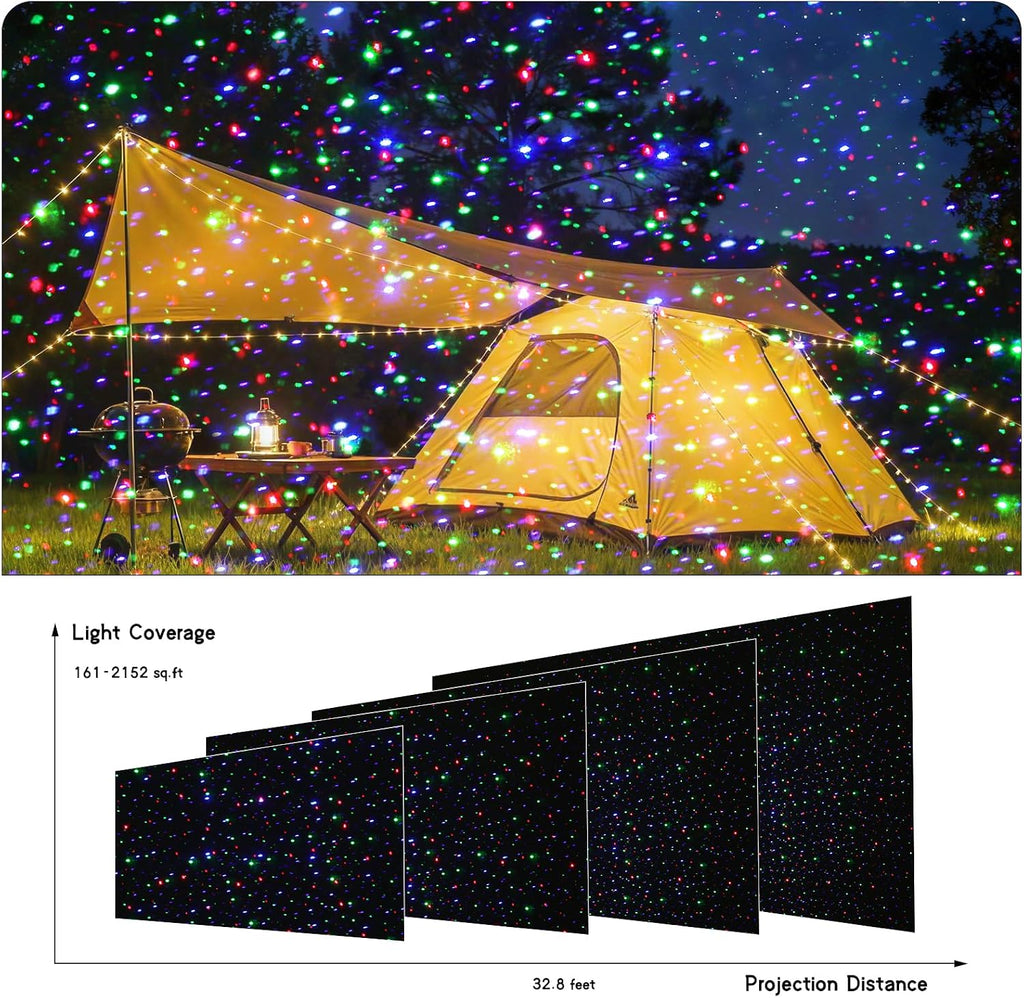 CAIYUE Outdoor Christmas Projector, Three Color RGB Waterproof Projector