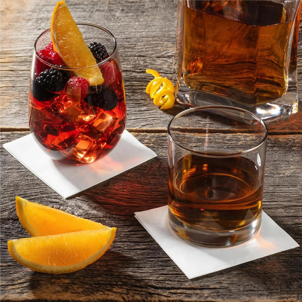 AMERICAN HOMESTEAD White Cocktail Napkins - Premium 4.75"x4.75" Dis...
