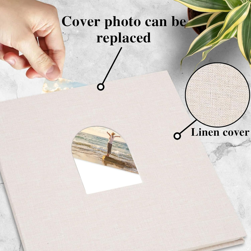 Vienrose Self Adhesive Photo Album Arch Window Scrapbook 120 Pages Beige