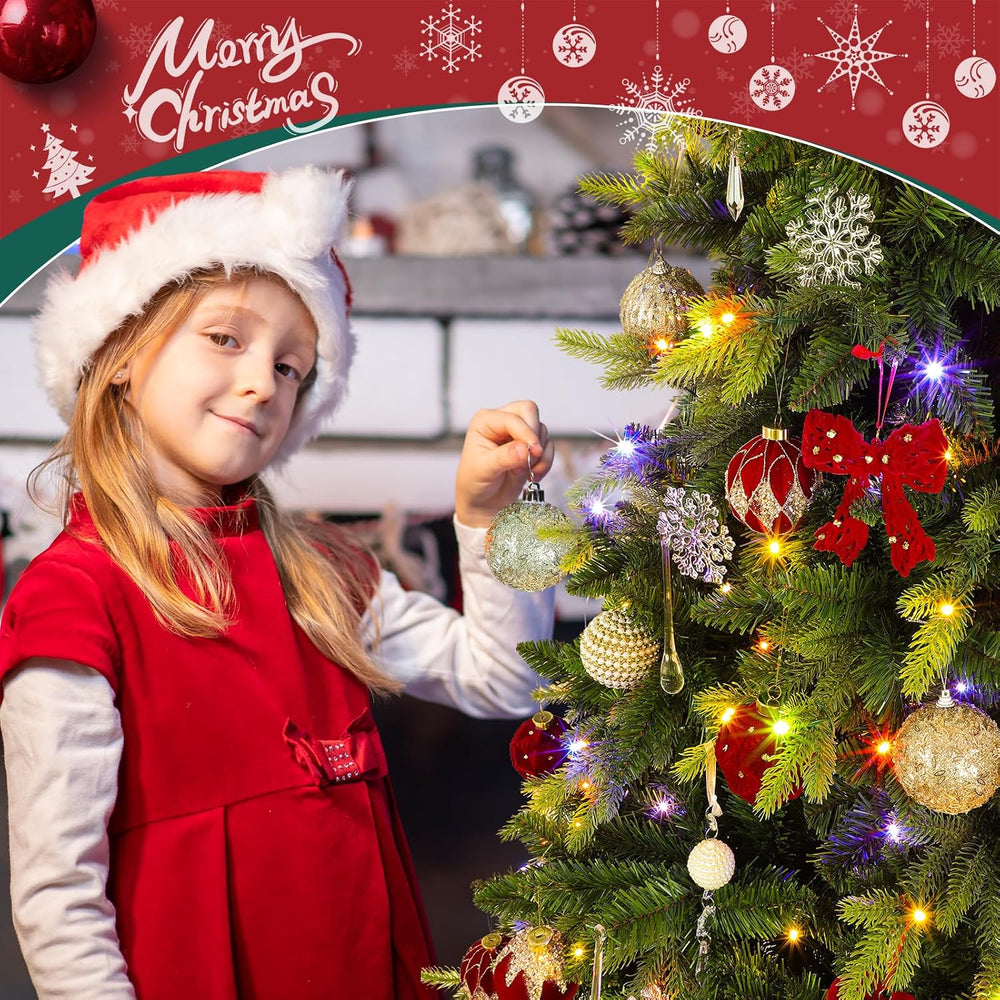 7.5FT Rotating Pre-Lit Artificial Full Christmas Tree with Remote