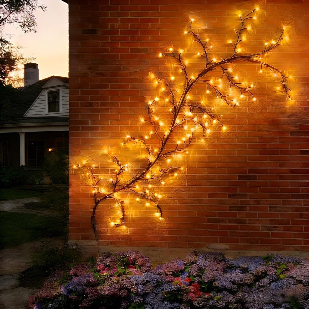 Solar Outdoor Willow Vine Light, 5.9ft 96LED Warm White Tree Branch Lights