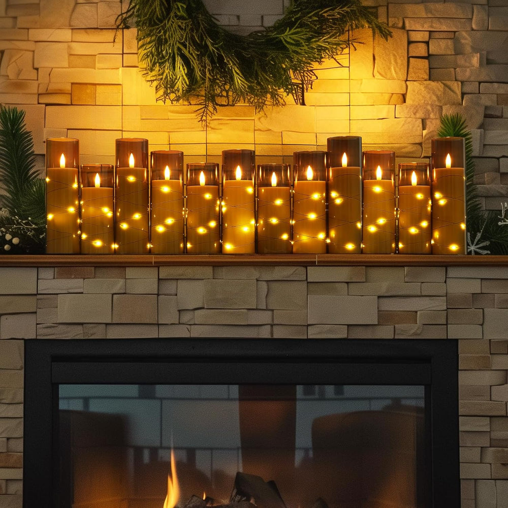 Homemory 12Pcs Flickering Flameless Candles with Remote, LED Pillar Candles