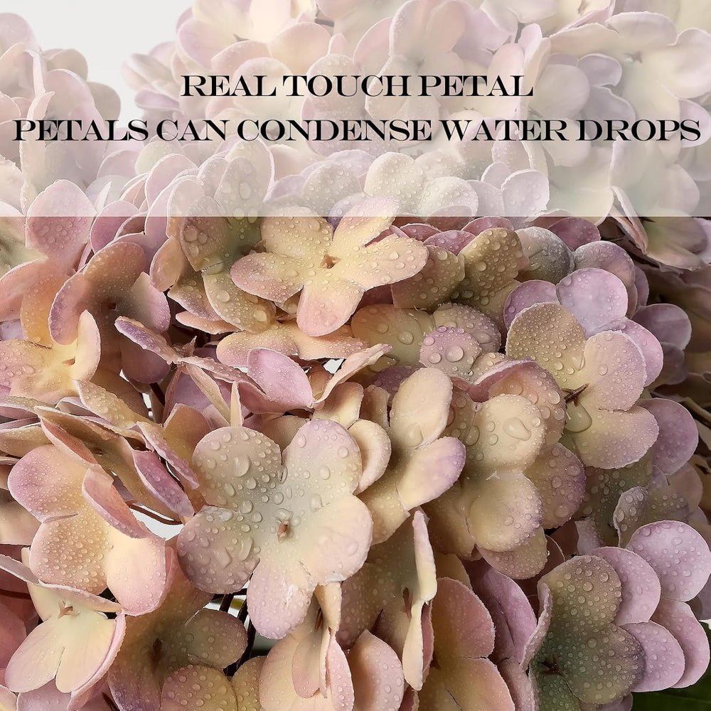 4Pcs Purple Vintage Boho Faux Hydrangea Flowers, 21" Real Touch Fall Art...