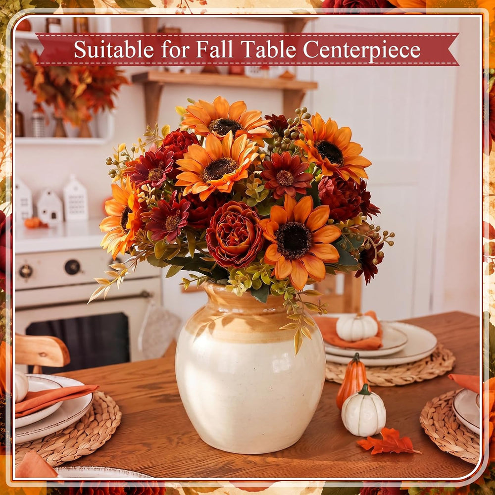 8 Bundles Artificial Fall Flowers