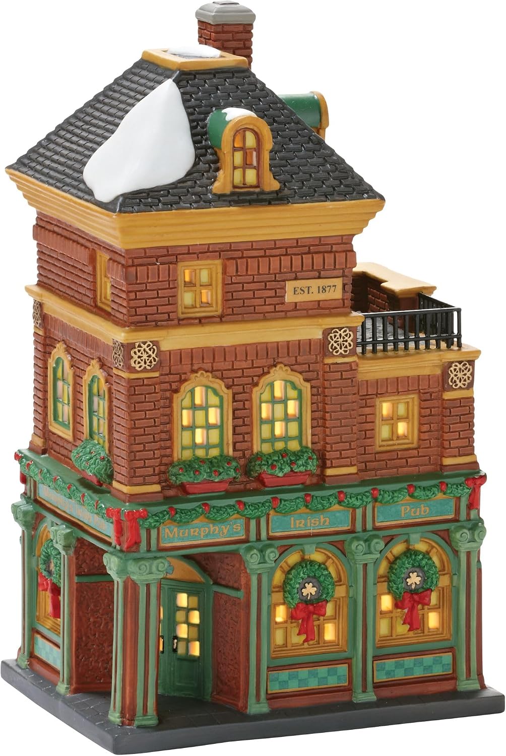 Department 56 Christmas in The City Village Murphy's Irish Pub Lit Building, 8.86 Inch, Multicolor