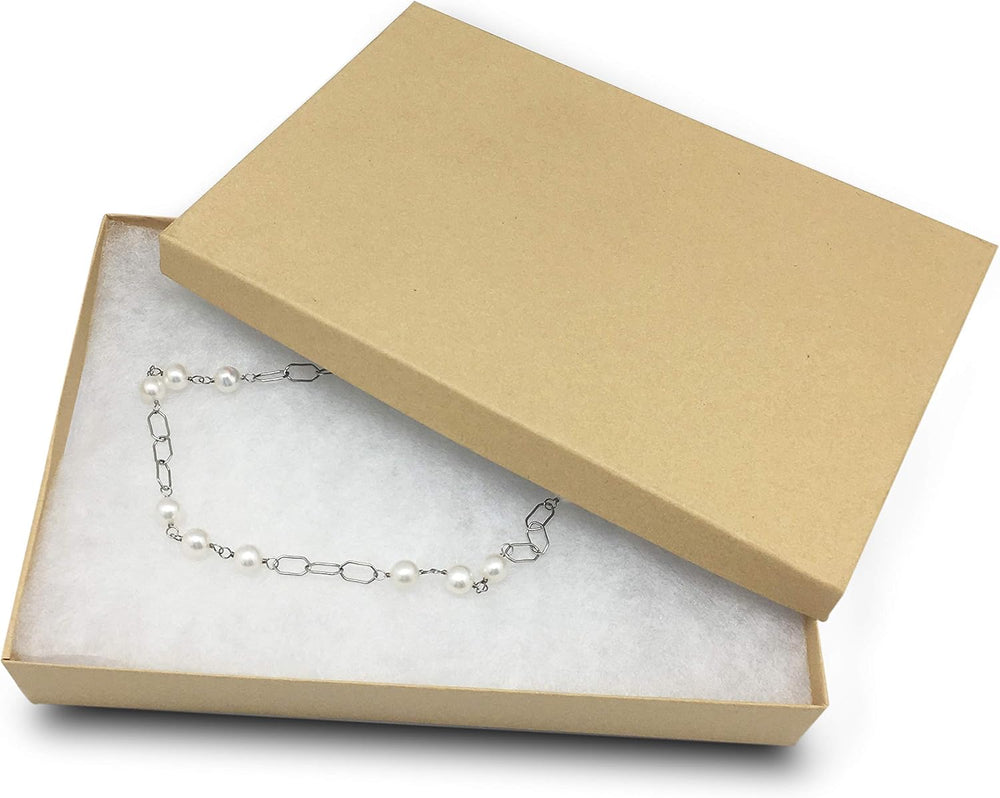 TheDisplayGuys 100 Cardboard Jewelry Gift Boxes with Inserts - Kraft Brown