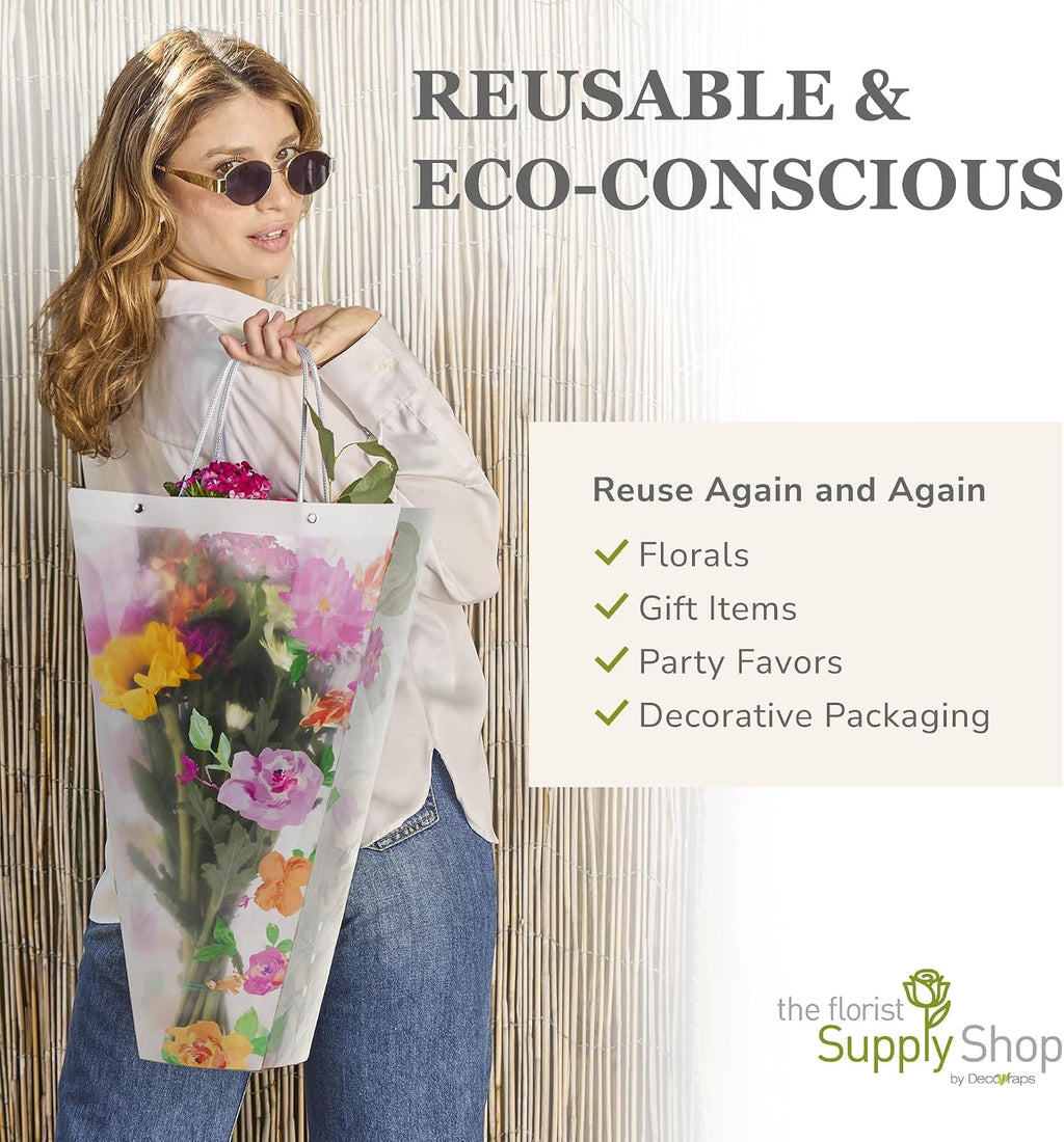 14 reusable floral vase bag for bouquets on a desk or shelf