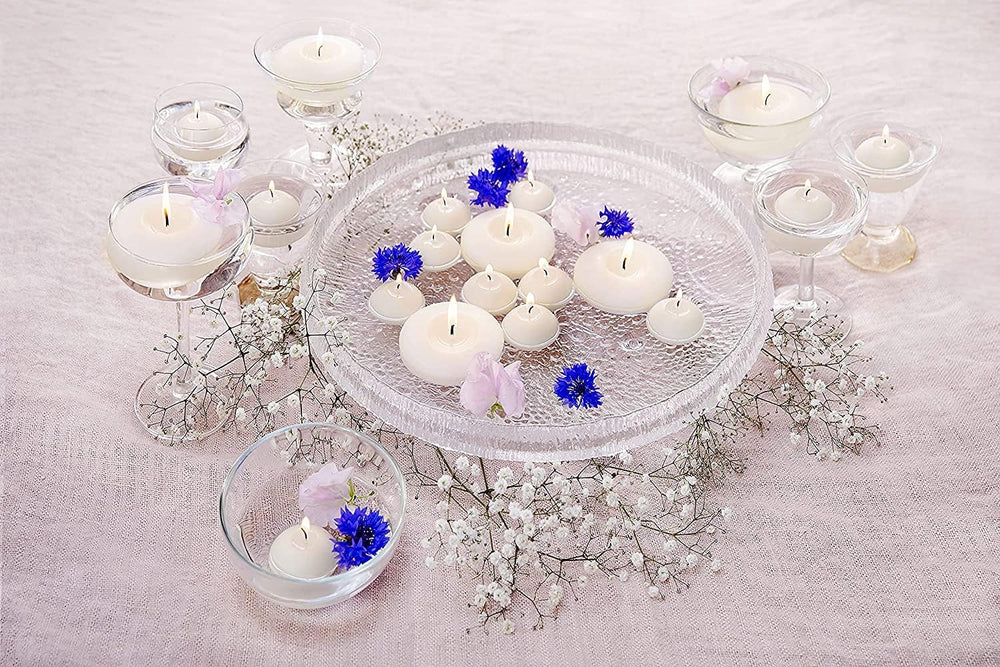 BOLSIUS 3 Inch White Floating Candles - 24 Count Unscented - Premium European...