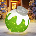 Outdoor Christmas Ornaments, Lighted Pop-Up Holiday Ball Decoration with 80 LED Lights, 8 Light Functions, Lighted Collapsible Christmas Outdoor Decorations for Yard, Patio, Home