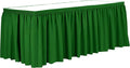 Ultimate Textile Pleat Polyester Fabric Table Skirt - Machine Washable Flame Resistant with Clips for Events, Weddings & Trade Shows, Cut & Sewn in Paterson, NJ - Emerald, 17' Shirred Pleat