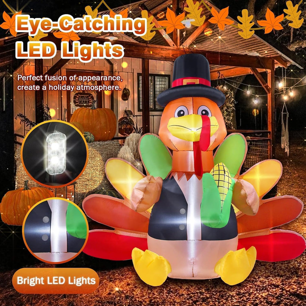 inflatable turkey 6ft height thanksgiving decorations outdoor blow, package contents