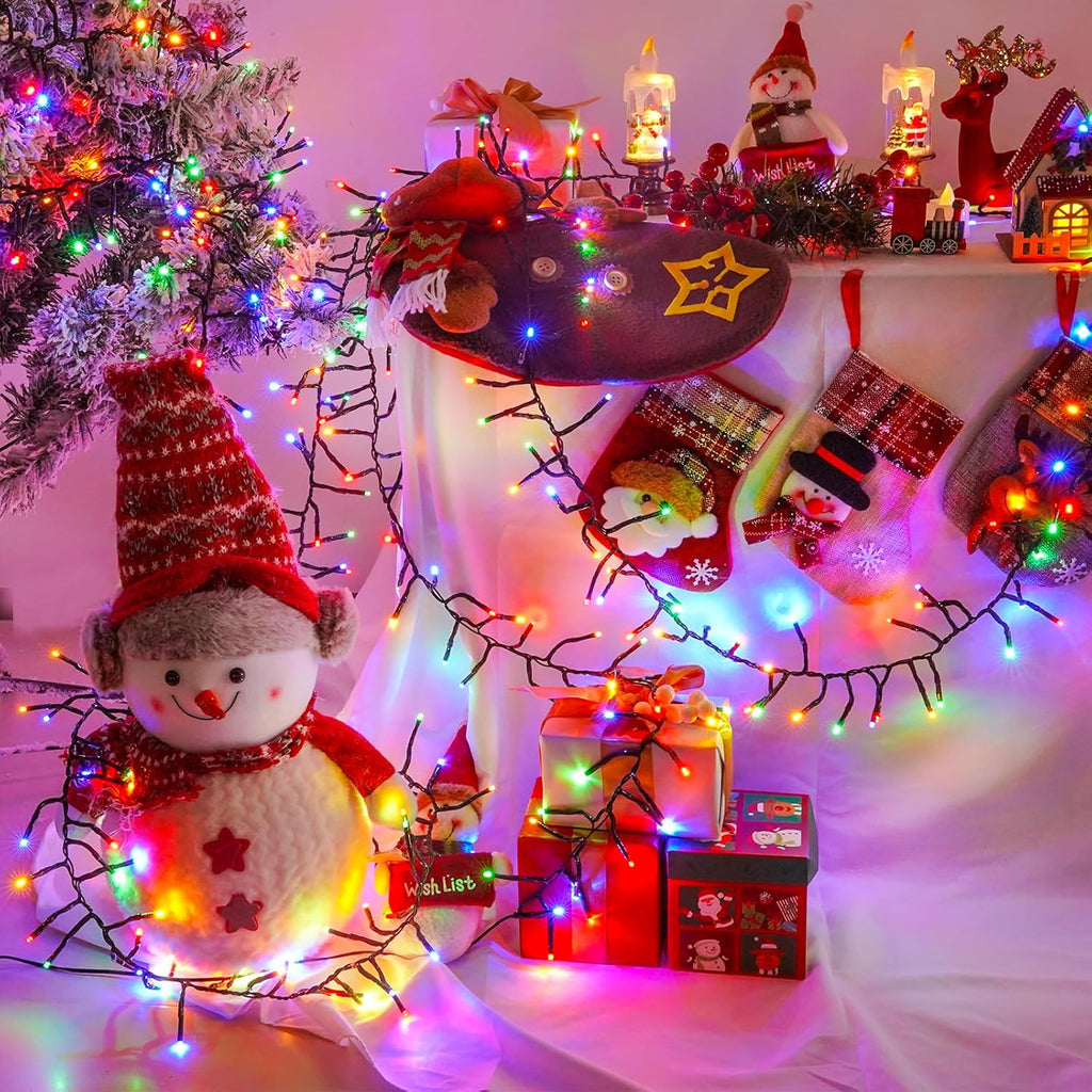 bhclight 50ft 1000led cluster christmas lights with remote, close-up detail